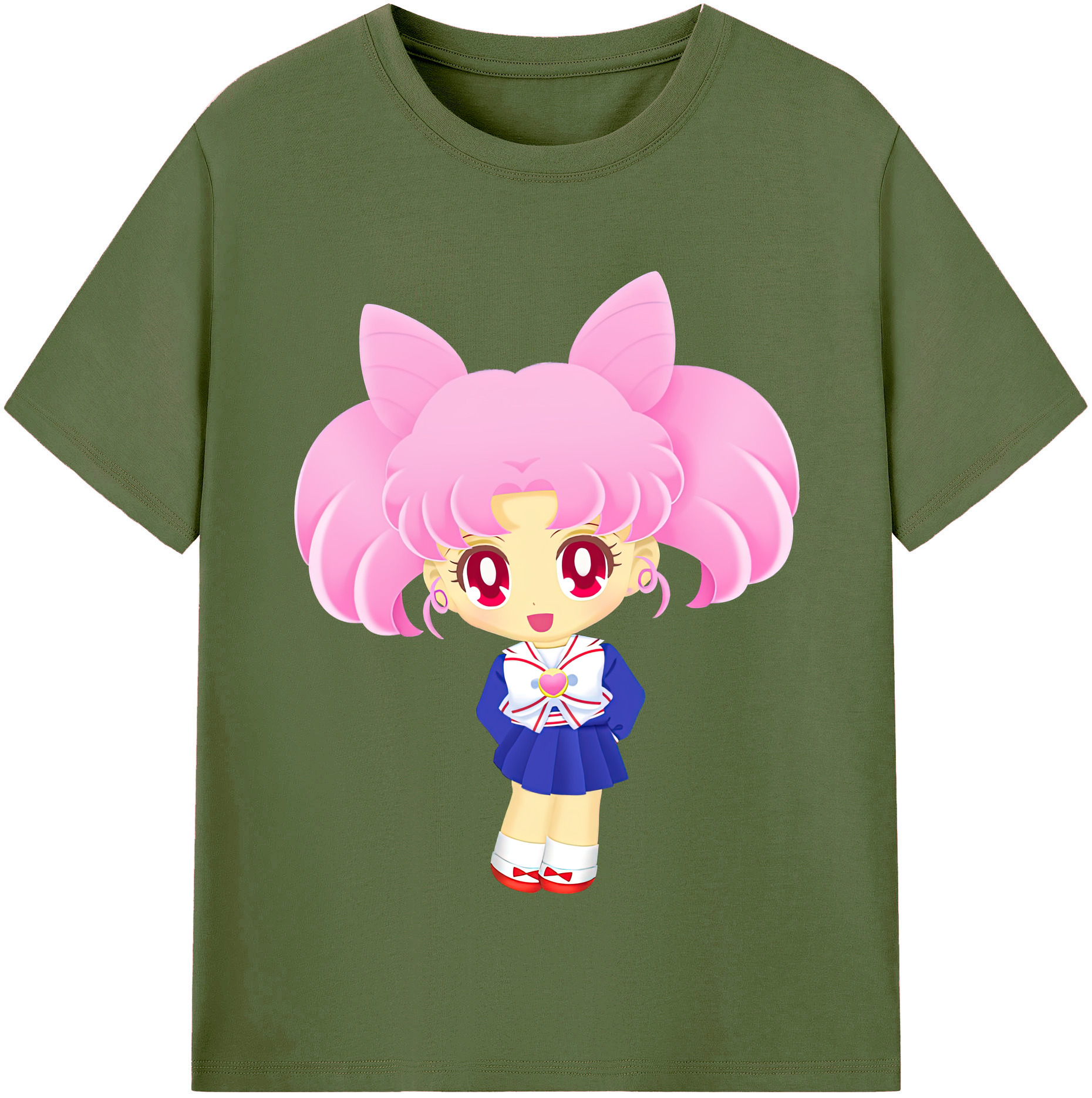 （画像用） 美少女戦士セーラームーン ちびうさ Sailor Moon Chibiusa Tsukino Usagi Small Lady Serenity 綿100％半袖Tシャツ（フロントプリント）